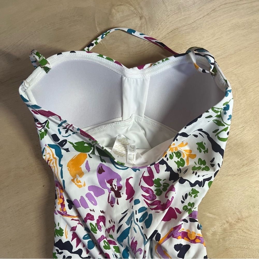 Anne Cole Sz 6 Floral Halter One Piece Swimsuit Multicolor Bright Garden Print - Picture 6 of 15